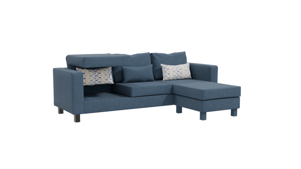 Stylish Blue Sectional Sofa 3D - Professional 3D Model Render 10