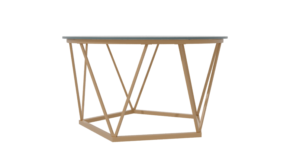 Stylish Glass Top Coffee Table - Professional 3D Model Render 7