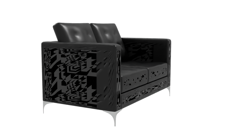 Stylish Blue Fabric Sofa 3D - Professional 3D Model Render 9