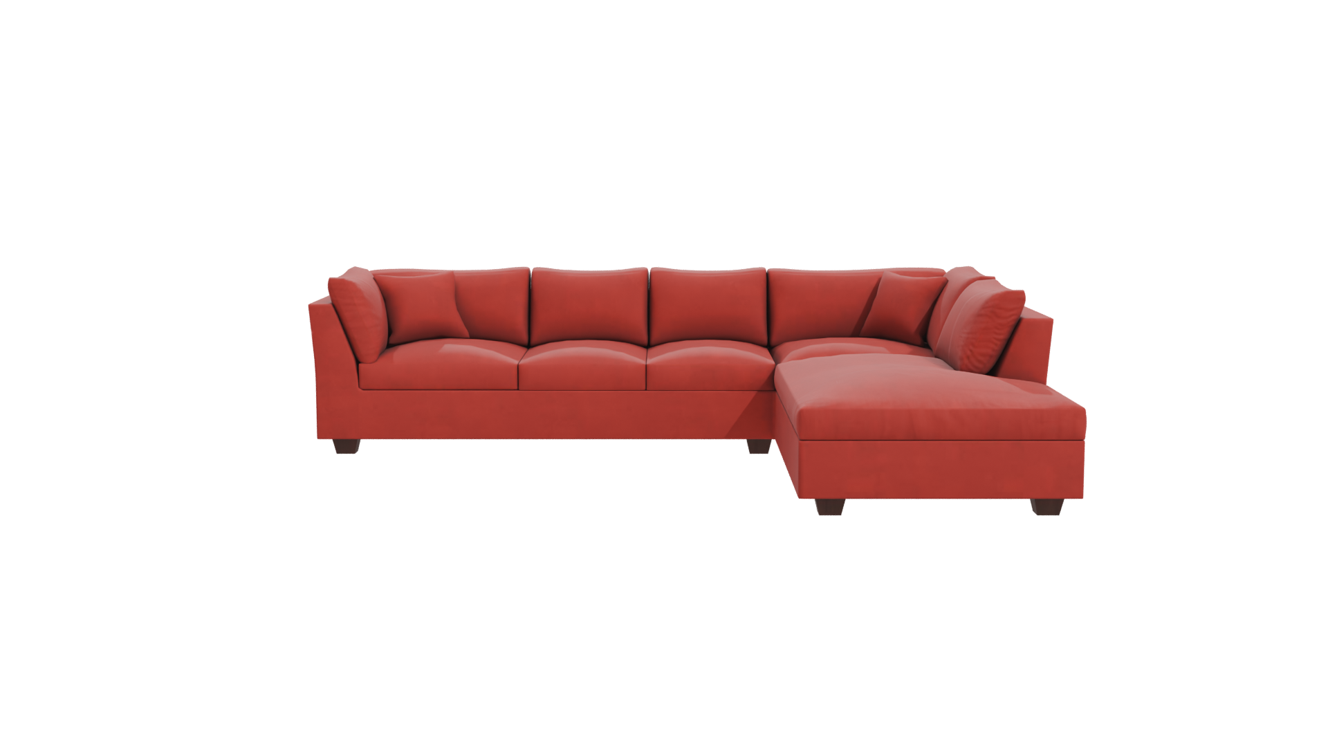 Red Velvet Sectional Sofa 3D - Professional 3D Model Render 11