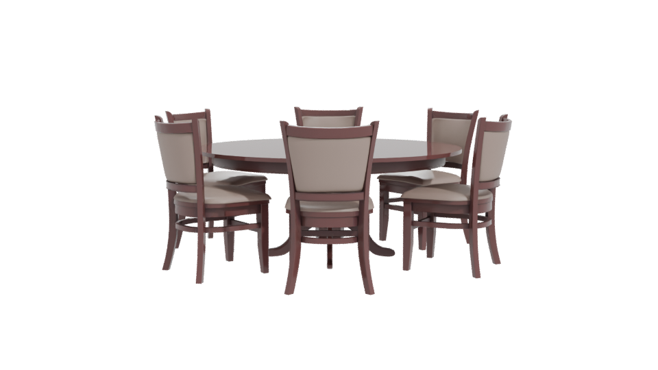 Elegant Round Dining Table with Chairs 3D Model - Professional 3D Model Render 11