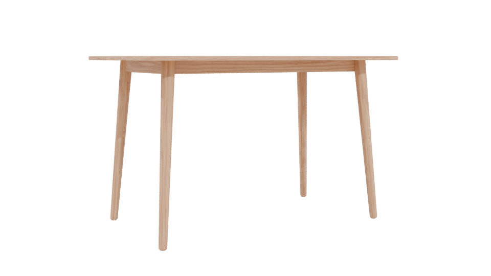 Minimalist Wooden Dining Table 3D - Professional 3D Model Render 4