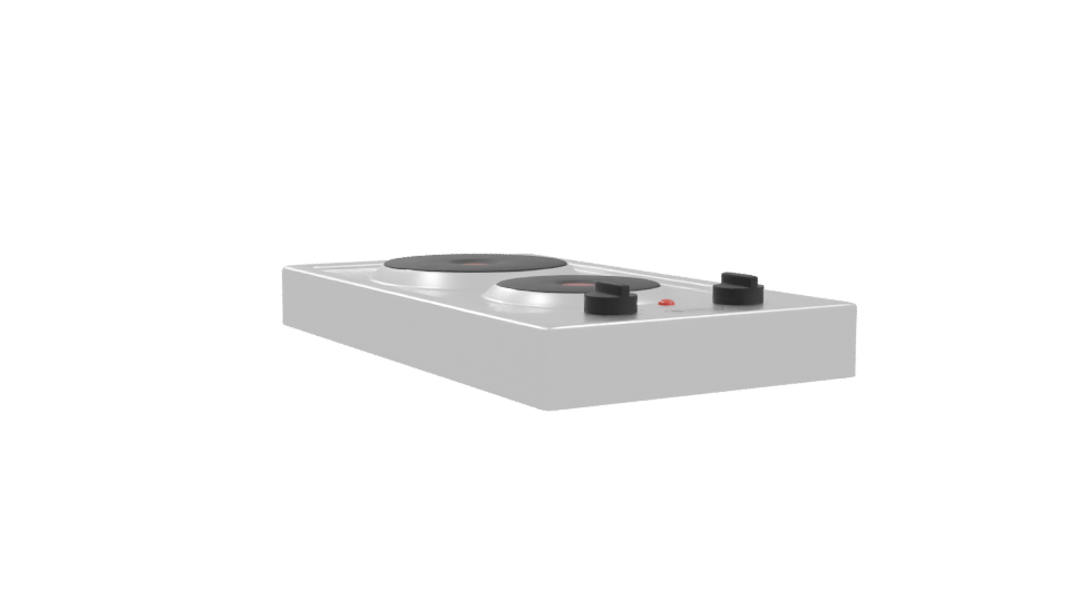 Compact Dual Burner Cooktop 3D - Professional 3D Model Render 10