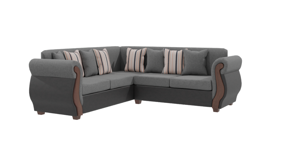 Elegant Corner Sofa 3D Model - Professional 3D Model Render 9