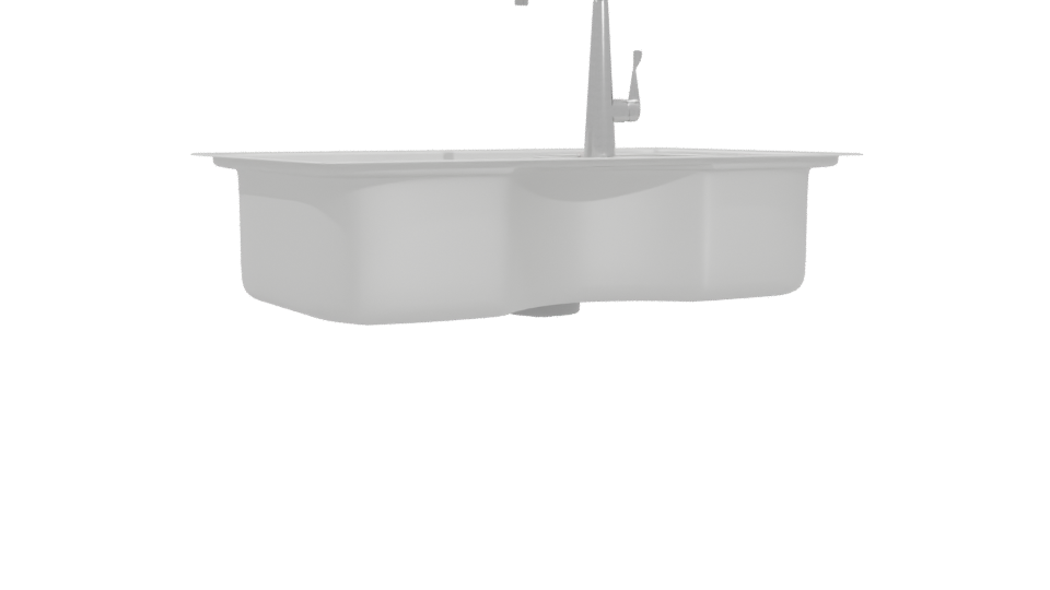 Sleek Stainless Steel Kitchen Sink 3D Model - Professional 3D Model Render 4