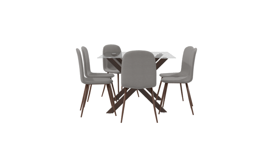 Stylish Glass Top Dining Set - Professional 3D Model Render 8