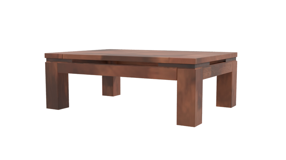 Rustic Wooden Coffee Table Model - Professional 3D Model Render 9