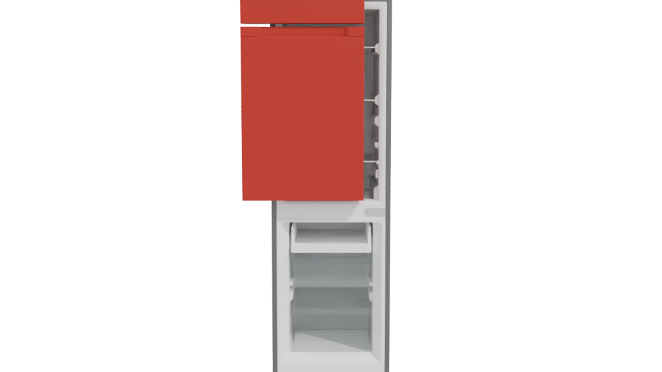 Stylish Red Refrigerator 3D Model - Professional 3D Model Render 11