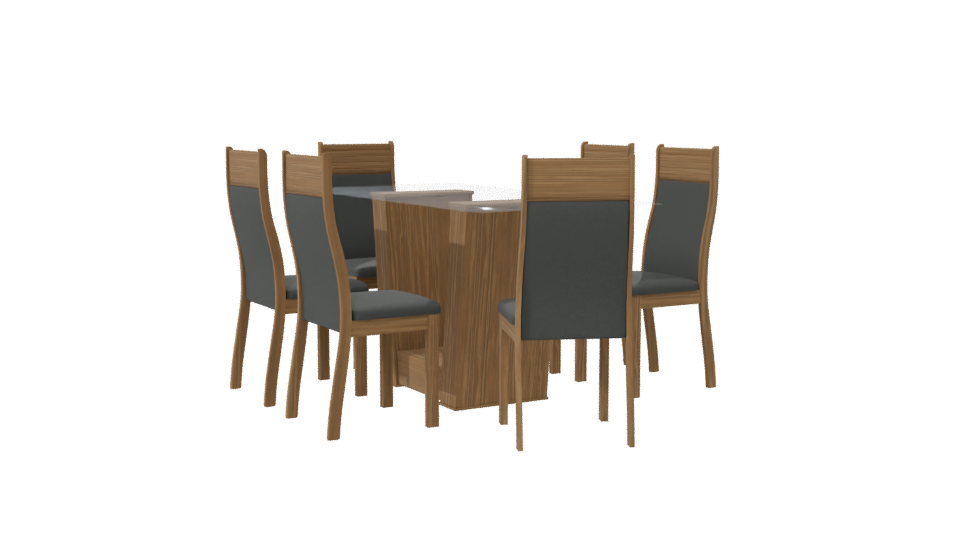 Elegant Modern Dining Table with Chairs 3D Model - Professional 3D Model Render 7