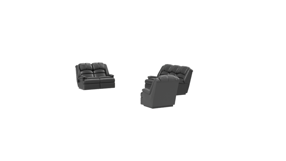 Elegant Black Sofa Set 3D - Professional 3D Model Render 13