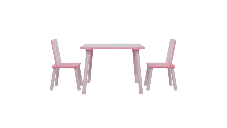 Charming Kids' Table and Chair Set 3D Model - Professional 3D Model Render 5