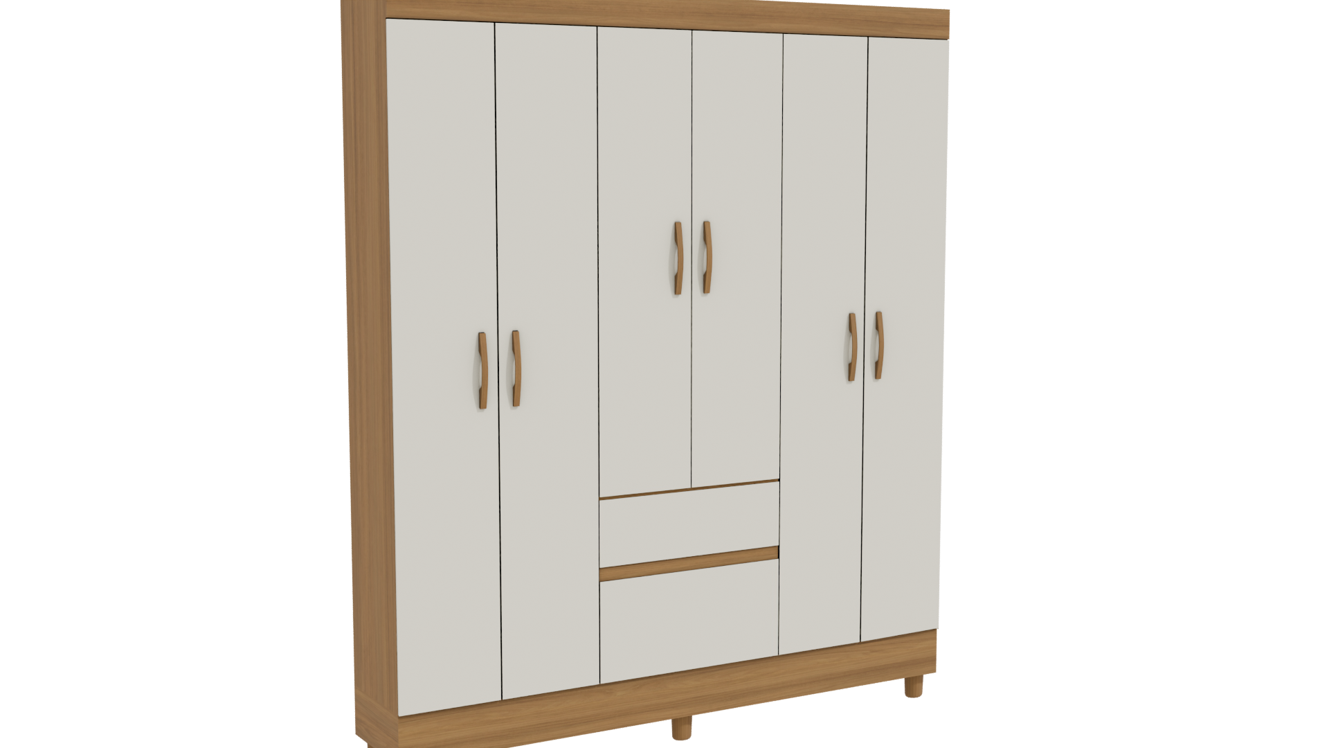 Contemporary Wooden Wardrobe Storage Unit 3D Model - Professional 3D Model Render 10