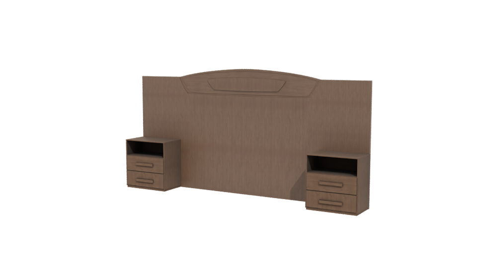 Stylish Wooden Headboard Model - Professional 3D Model Render 12
