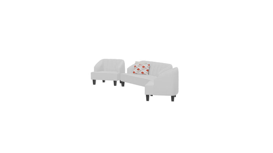 Elegant White Sofa Set 3D - Professional 3D Model Render 13