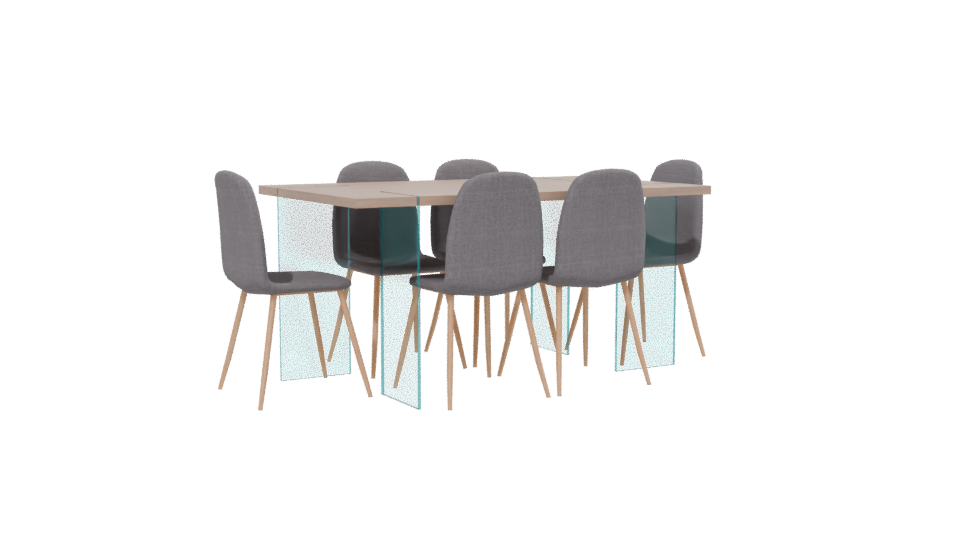 Minimalist Dining Table Set 3D - Professional 3D Model Render 13