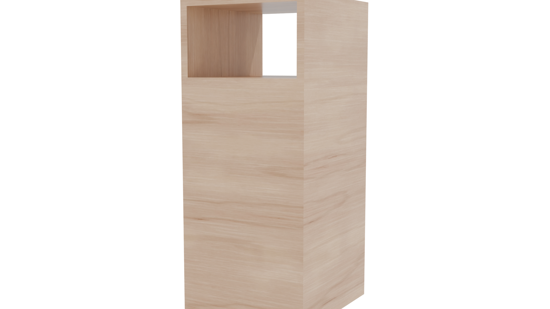 Minimalist Wooden Storage Cabinet 3D Model - Professional 3D Model Render 3