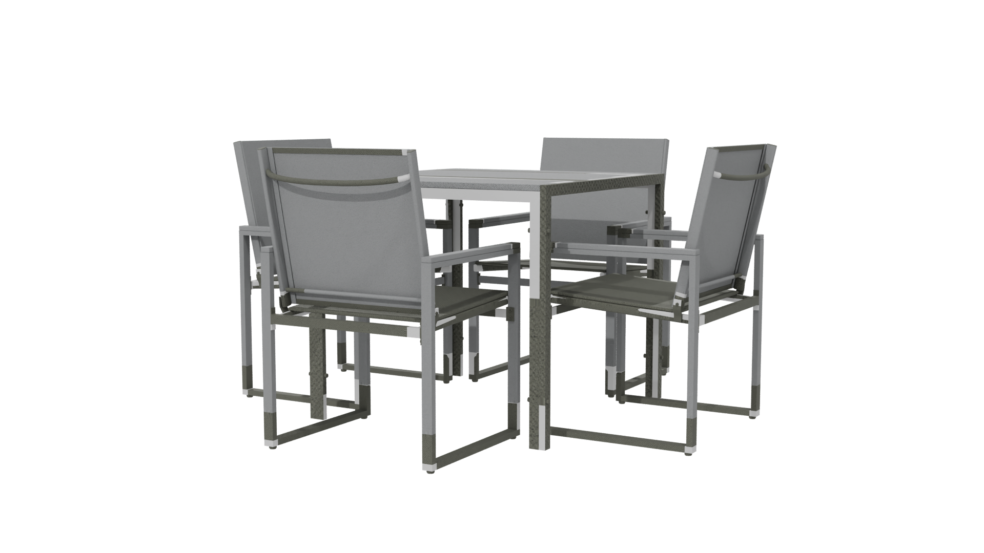 Contemporary Outdoor Dining Set 3D - Professional 3D Model Render 6