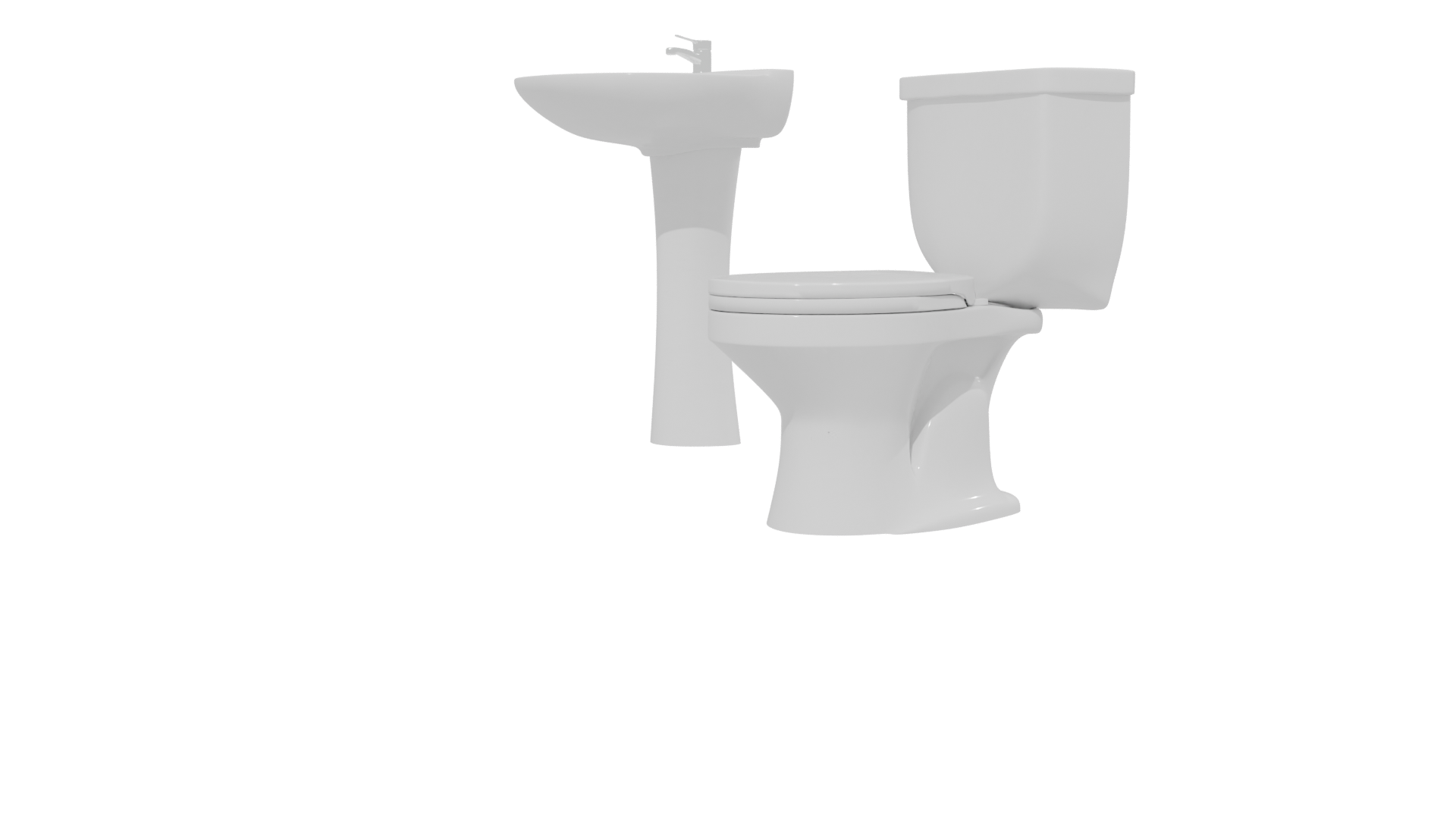 Stylish Bathroom Sanitary Set 3D - Professional 3D Model Render 13