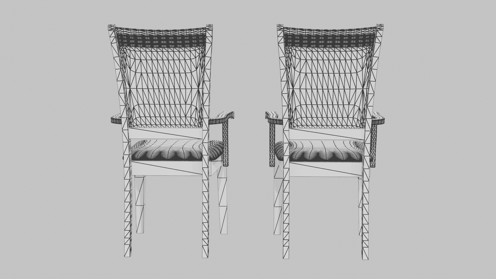 Elegant Black Upholstered Dining Chairs - Professional 3D Model Render 14