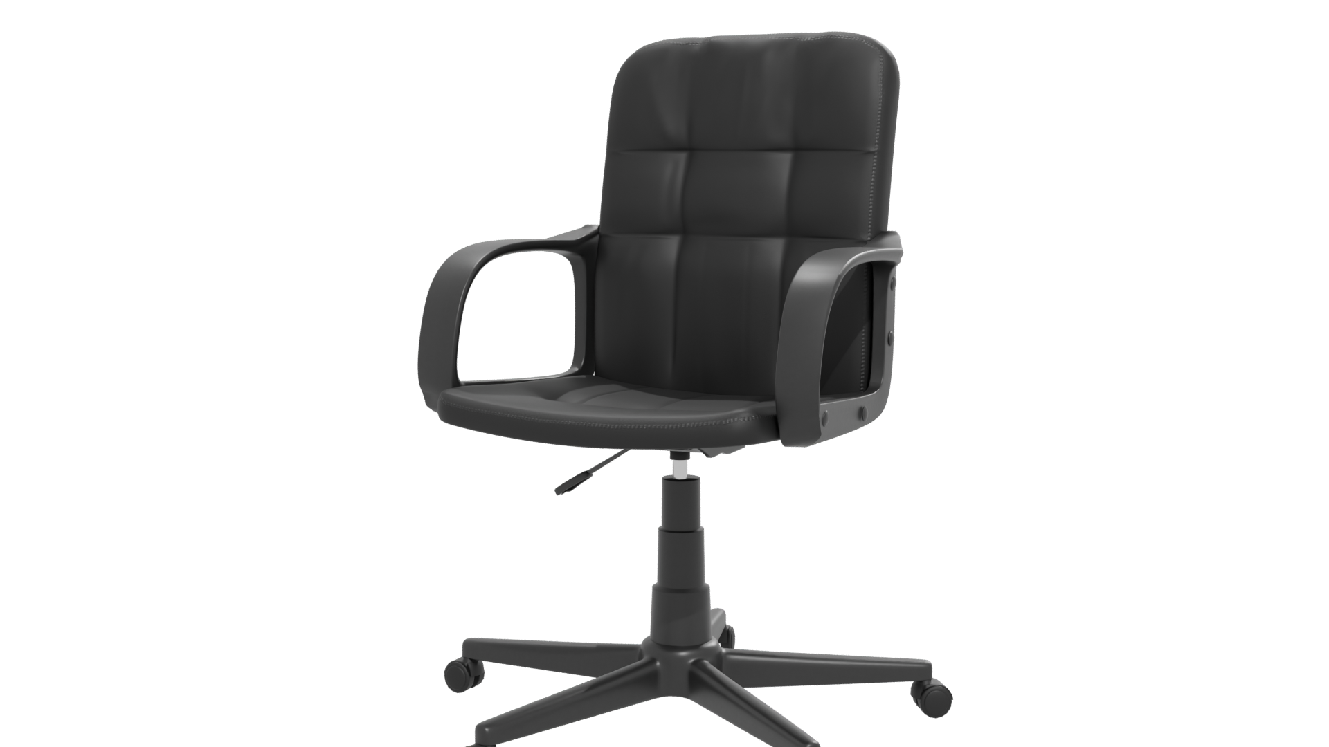 Elegant Black Leather Office Chair 3D Model - Professional 3D Model Render 12