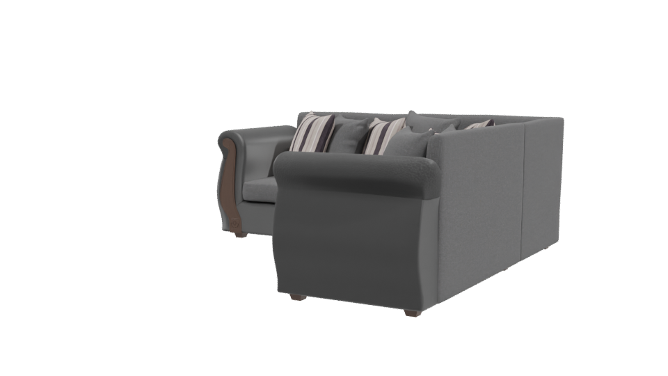 Contemporary Grey Sofa 3D Model - Professional 3D Model Render 3