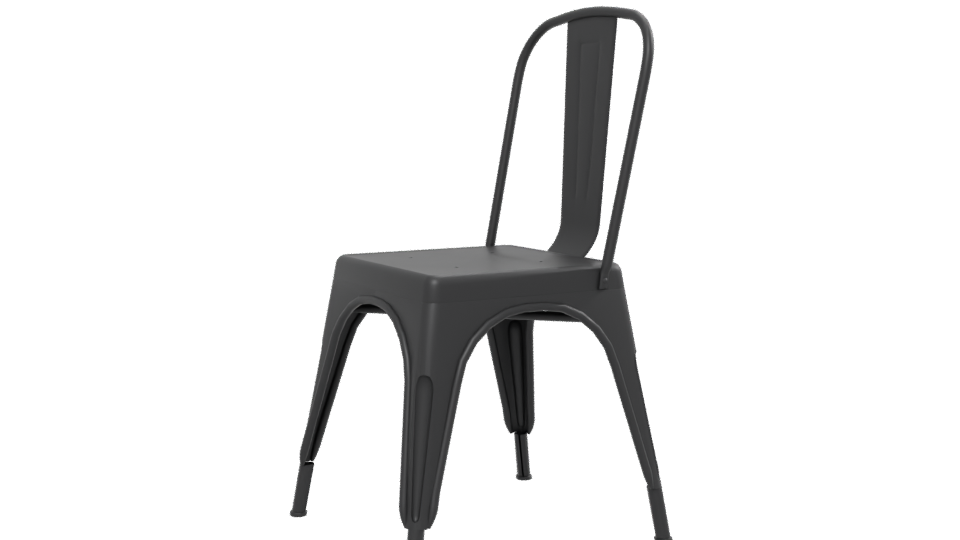 Industrial Metal Dining Chair 3D - Professional 3D Model Render 13