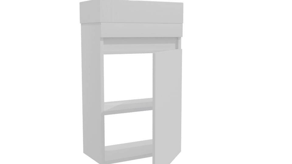 Minimalist White Cabinet Model - Professional 3D Model Render 10