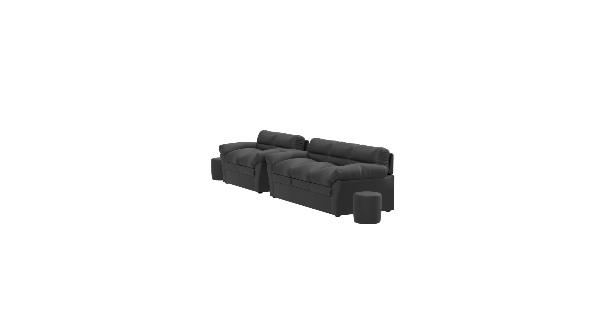 Contemporary Black Sofa Set - Professional 3D Model Render 13