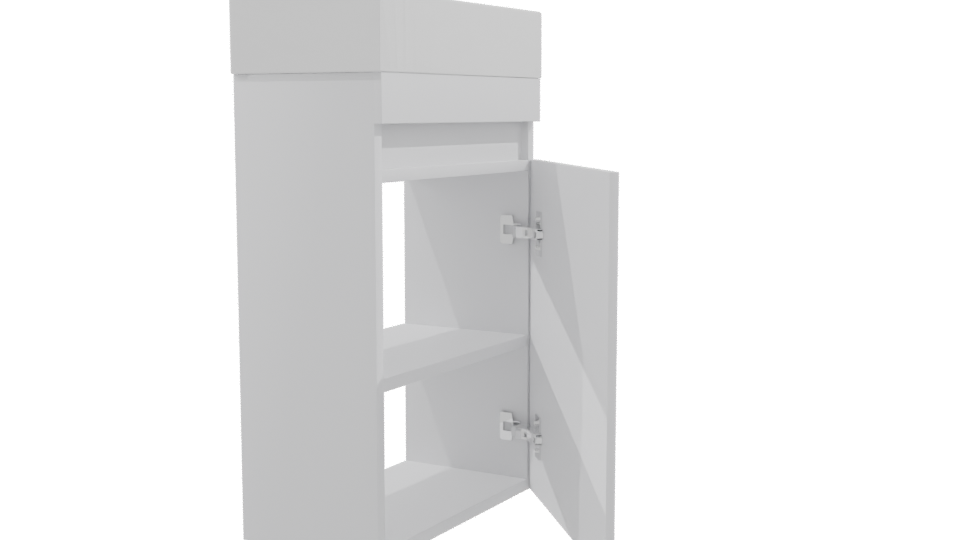 Minimalist White Cabinet Model - Professional 3D Model Render 9