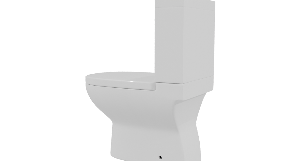 Minimalist White Toilet Model - Professional 3D Model Render 3