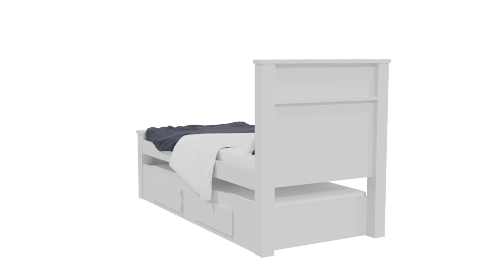 Stylish Minimalist Twin Bed Model - Professional 3D Model Render 4