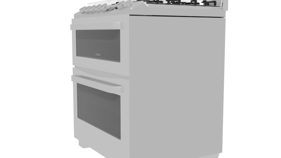 Sleek Dual Oven Gas Range 3D - Professional 3D Model Render 13