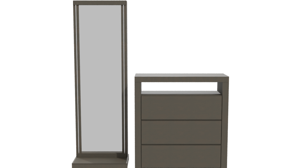 Stylish Bedroom Mirror and Dresser - Professional 3D Model Render 11