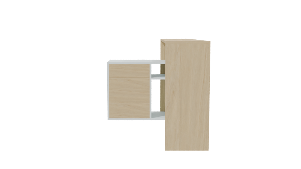 Minimalist Desk with Storage Unit - Professional 3D Model Render 2