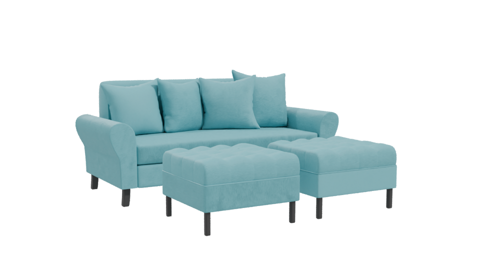 Stylish Modern L-Shaped Sofa 3D Model - Professional 3D Model Render 10