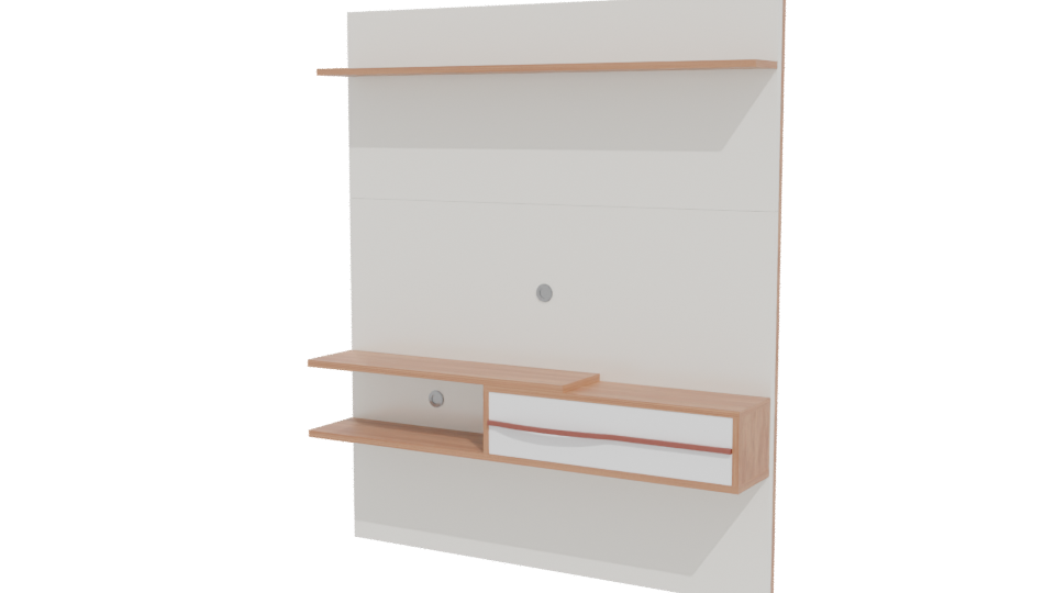 Stylish Modern Wall Shelf Unit - Professional 3D Model Render 12