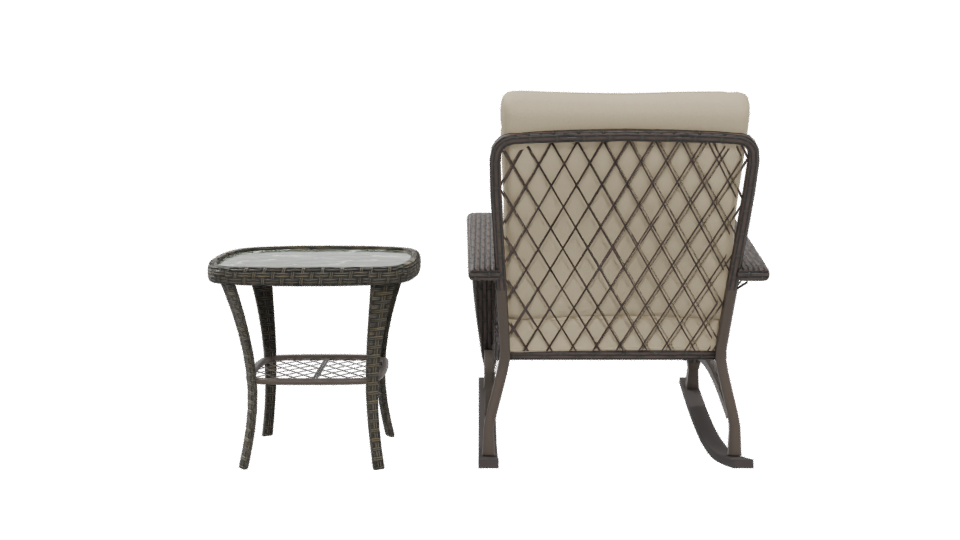 Contemporary Outdoor Lounge Chair and Accent Table 3D Model - Professional 3D Model Render 5