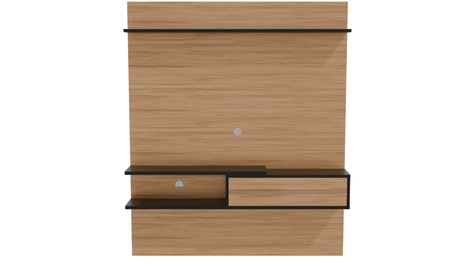 Minimalist Wooden Wall Unit 3D - Professional 3D Model Render 11