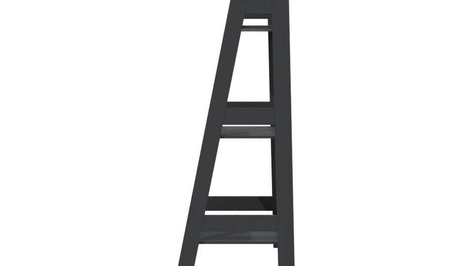 Minimalist Black Shelving Unit 3D - Professional 3D Model Render 2