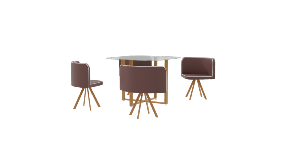 Modern Dining Set for 4 3D - Professional 3D Model Render 9