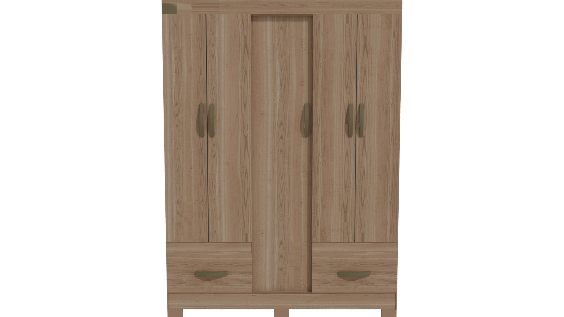 Stylish Wooden Wardrobe 3D - Professional 3D Model Render 11