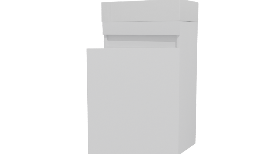 Minimalist White Cabinet Model - Professional 3D Model Render 12