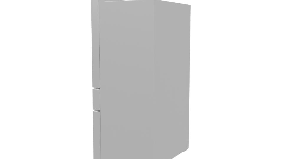 Sleek Stainless Steel Refrigerator 3D Model - Professional 3D Model Render 3