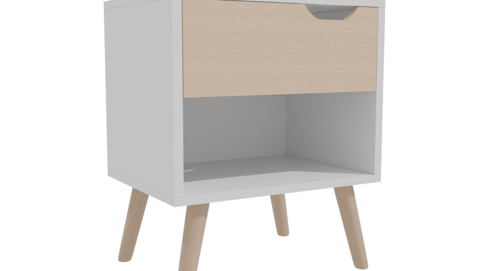 Minimalist Wooden Nightstand 3D Model - Professional 3D Model Render 10