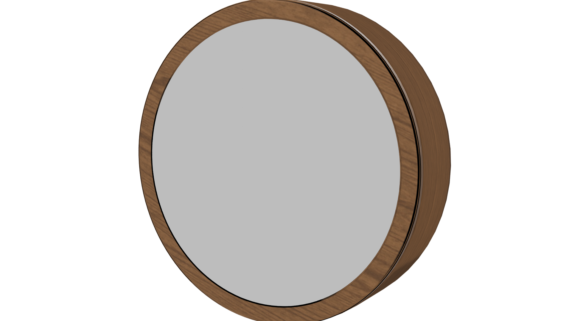 Stylish Round Wooden Mirror 3D - Professional 3D Model Render 12