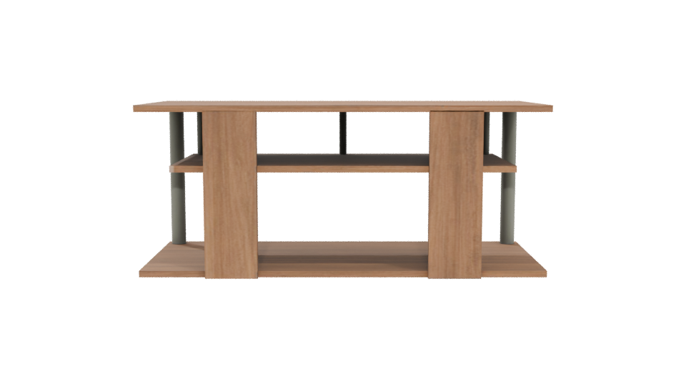 Modern Wooden TV Stand Model - Professional 3D Model Render 5