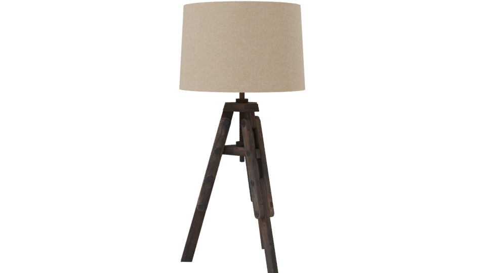 Industrial Wooden Tripod Lamp 3D - Professional 3D Model Render 8