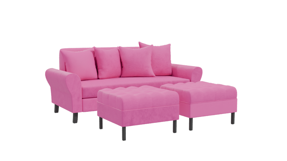 Vibrant Modern L-Shaped Sofa 3D Model - Professional 3D Model Render 10