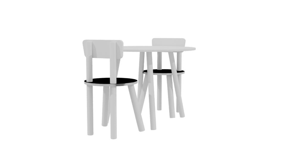 White Round Kids Table 3D - Professional 3D Model Render 3