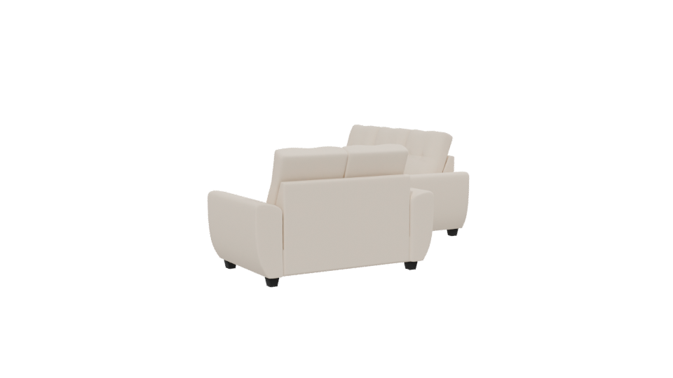 Contemporary Cream Leather Sofa Set 3D Model - Professional 3D Model Render 13